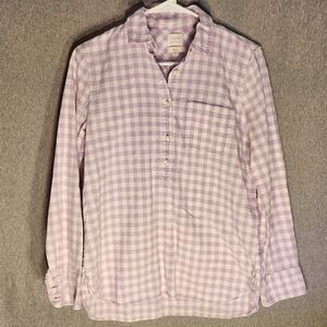 J. Crew Lavender Gingham Boy Fit Shirt